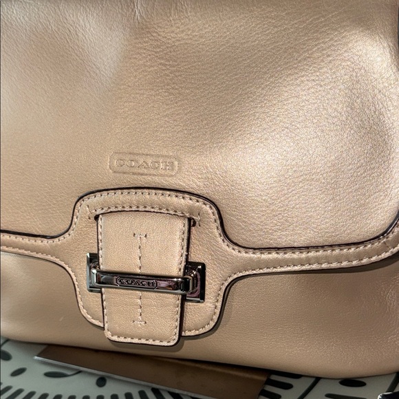 Coach Beige Leather Shoulder Bag - Picture 8 of 12